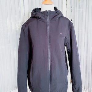 Tommy Hilfiger Black Weather Faux Fur Rain Jacket Women’s size Small